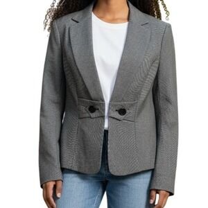 THE LIMITED Button Closure Front‎ Dove Gray and Black Blazer NWOT Size 6